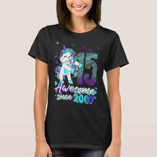 15 Jaar Oude Eenhoorn Flost 15e Verjaardag Unico T-shirt