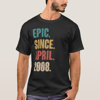 15 jaar oude Vintage 2008 geboortedag 15e decorati T-shirt