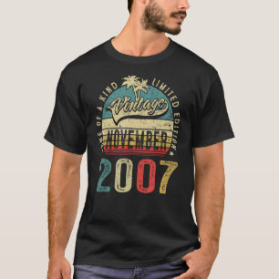 15 jaar oude Vintage november 2007 15e verjaardag  T-shirt
