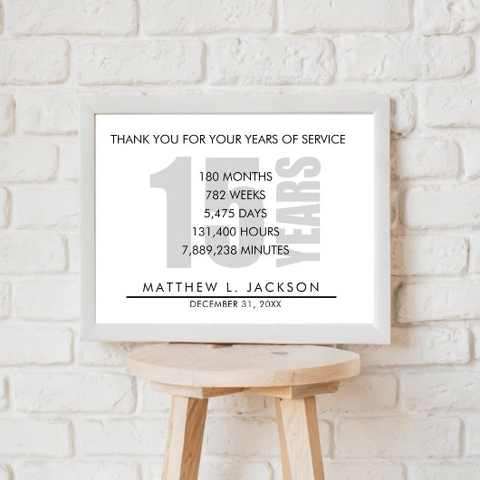 15 jaar pensioen of waardering van de werknemer ca poster