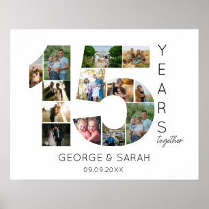15 jaar samen bruiloft Jubileum 13 Foto Poster