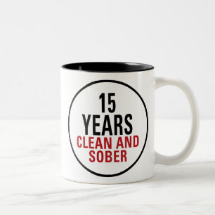 15 jaar schoon en nuchter tweekleurige koffiemok