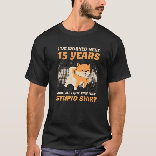 15 jaar service verjaring bedrijf t-shirt (Voorkant)