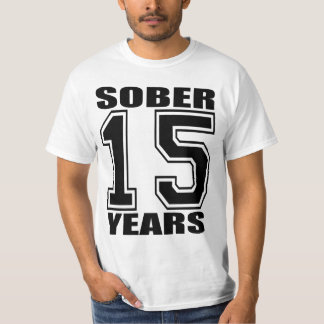 15 jaar Sober Black op wit T-shirt