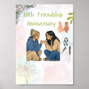 15 Jaar Vriendschap & Tellen Beste Vrienden Poster