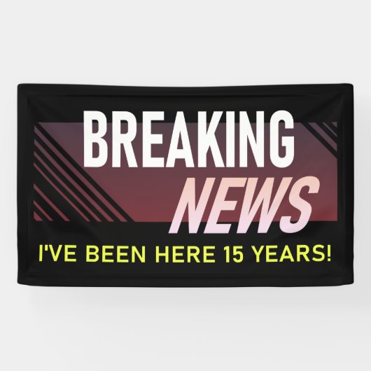 15 Jaar Werken Jubileum Feest voor Werknemers Spandoek (Horizontaal)