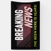 15 Jaar Werken Jubileum Feest voor Werknemers Spandoek (Verticaal)