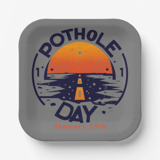 15 jan - Pothole Day Papieren Bordje (Voorkant)