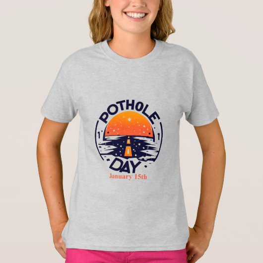 15 jan - Pothole Day T-shirt (Voorkant)