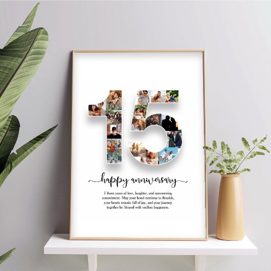 15-jarig jubileum Foto Collage Poster