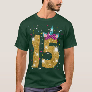 15-jarig meisje 15 15e verjaardag Unicorn T-shirt