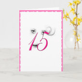 15-jarig meisje roze Wenskaart Kaart (Gele Bloem)