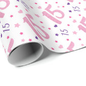 15-jarige 15-jarige verjaardag 15 cadeaupapier (Rol Hoek)