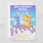 15-jarige Happy Birthday-kaart gepersonaliseerd (Achterkant)