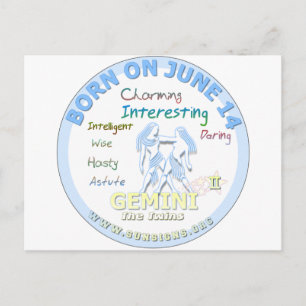 15 juni - Verjaardag Gemini Briefkaart