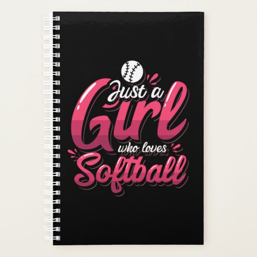 15.Just A Girl Who Loves Softball Planner (Voorkant)