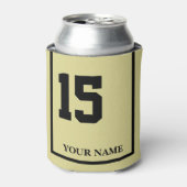 15 kaki paard zadel deken op maat blikjeskoeler (Blikje Voorkant)