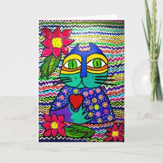 15 - Kisa de kat Wenskaart Kaart (Voorkant)