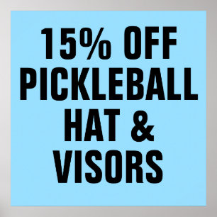 15% korting op Pickleball-Petten en bezoekers Poster