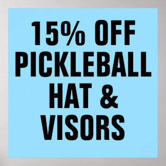 15% korting op Pickleball-Petten en bezoekers Poster