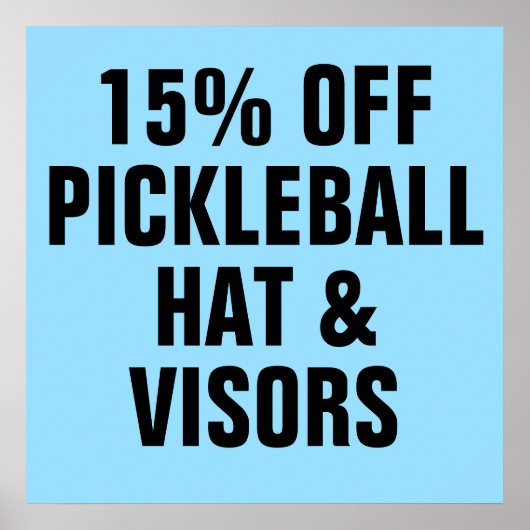 15% korting op Pickleball-Petten en bezoekers Poster (Voorkant)