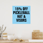 15% korting op Pickleball-Petten en bezoekers Poster (Keuken)