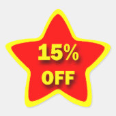 15% KORTING op Star Stickers (Voorkant)