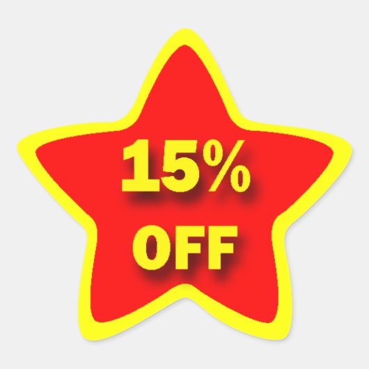 15% KORTING op Star Stickers (Voorkant)