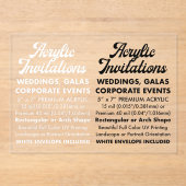 15 Mil Clear Acryl Uitnodiging (landschap) (Voorkant)