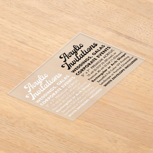 15 Mil Frosted Acryl Uitnodiging (Landschap) (Laagn)