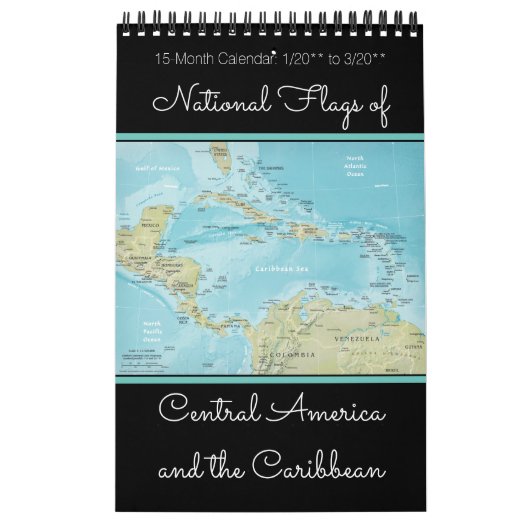 15-Mo-vlaggen van Midden-Amerika en het Caribisch Kalender (Hoes)