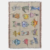 15 Monsters Cartoon Drow Blanket Deken (Voorkant Verticaal)