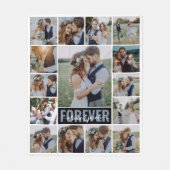 15 Naam fotocollage monogram Fleece Deken (Voorkant)