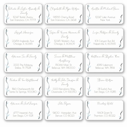 15 Naam van individuele weddenschappen Adres stick Sticker (Voorkant)