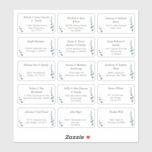 15 Naam van individuele weddenschappen Adres stick Sticker (Vel)