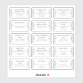 15 Naam van individuele weddenschappen Adres stick Sticker (Vel)