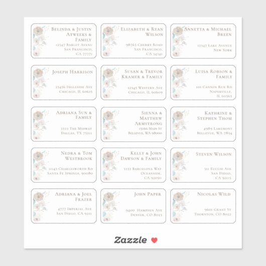 15 Naam van individuele weddenschappen Adres stick Sticker (Vel)