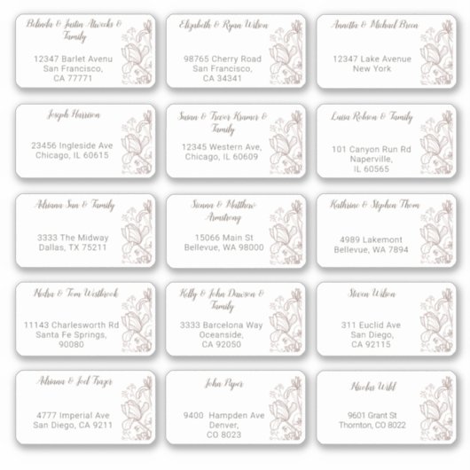 15 Naam van individuele weddenschappen Adres stick Sticker (Voorkant)