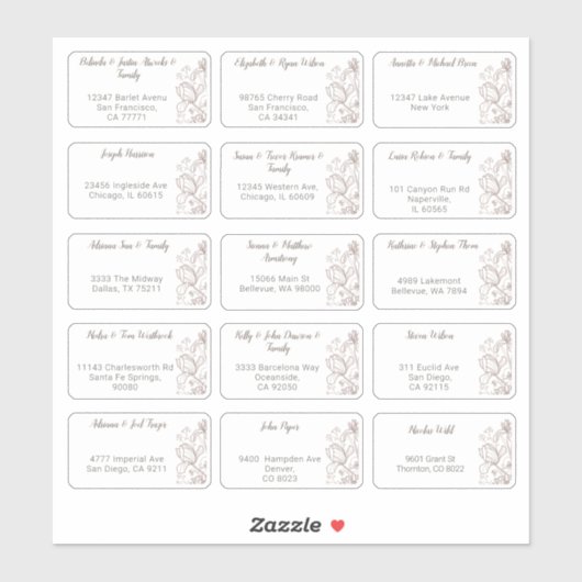 15 Naam van individuele weddenschappen Adres stick Sticker (Vel)