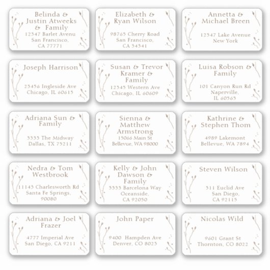 15 Naam van individuele weddenschappen Adres stick Sticker (Voorkant)