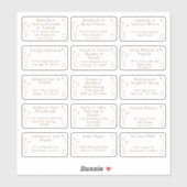 15 Naam van individuele weddenschappen Adres stick Sticker (Vel)