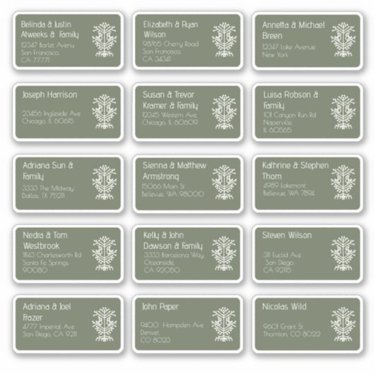 15 Naam van individuele weddenschappen Adres stick Sticker (Voorkant)