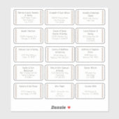 15 Naam van individuele weddenschappen Adres stick Sticker (Vel)