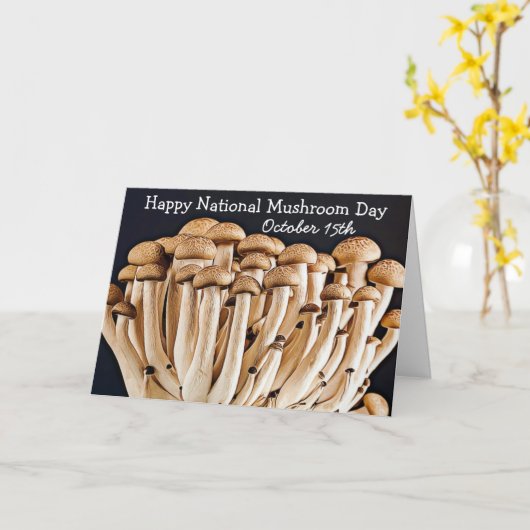 15 oktober is het Nationale Paddenstoelendag Funny Kaart (Gele Bloem)