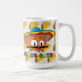 15 Ounce Cartoon Senor Gato Taco Lovers Grote Koffiemok