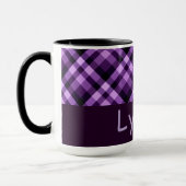 15 ounce pruim paarse geruite monogrammok mok (Links)