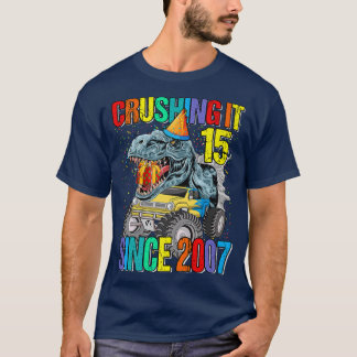 15 Overhaast sinds 2007 Monster Truck Dinosaur T-shirt