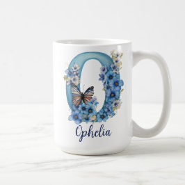 15 oz Bloemend blauw gemerkt koffiekopje Koffiemok