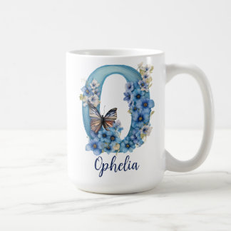 15 oz Bloemend blauw gemerkt koffiekopje Koffiemok