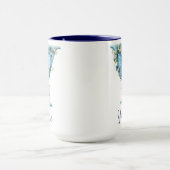 15 oz Bloemend blauw gemerkte koffiemok Mok (Midden)